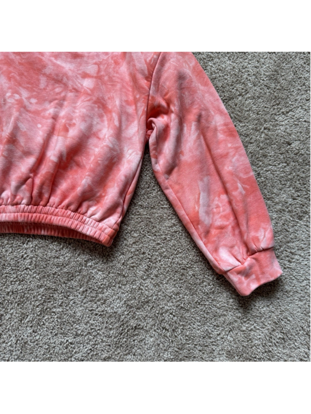 Elodie Womens Size XL Pink Tie Dye Cropped Pullover Sweatshirt - Picture 3 of 8